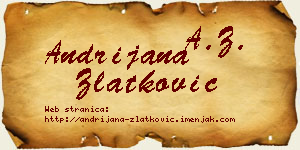 Andrijana Zlatković vizit kartica